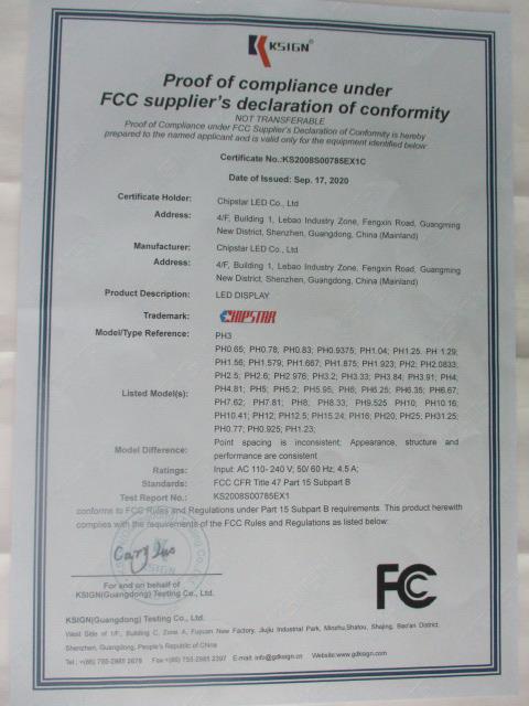 FCC - Chipstar LED Co., Ltd.