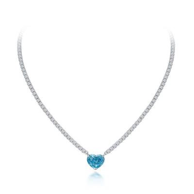 China FASHIONABLE Crystal Choker Heart Charm Tennis Necklace Tennis Necklace for sale