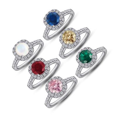 China Fashion CLASSIC Wedding 925 Sterling Silver Opal Silver Rings White Cz Green Zircon Ring for sale