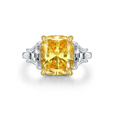 China CLASSIC Fashion 925 Sterling Silver Rings Yellow Diamond Zircon Ring For Women for sale