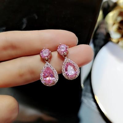 China CLASSIC Studded Teardrop Studs Artificial Crystal With Stone Bling Fashion Drop Earring Jewelry for sale