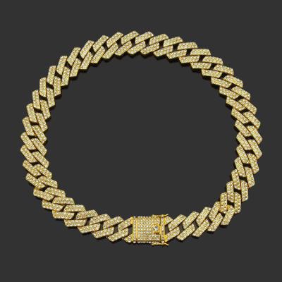 China Hiphop Men's Cuban Chain Necklace 20MM Hiphop Iced Out Cuban Link Chains For Men for sale