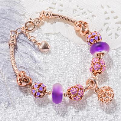 China Lead Free And Nickel Free New Arrival Color Drop Oil Heart Charm Bracelet Bling Crystal Rhinestone Ferris Wheel Heart Charm Bracelet For Party for sale