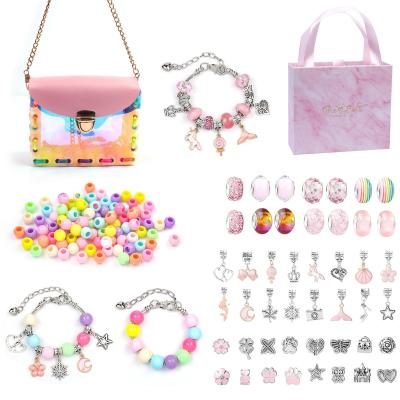 China Kids New Arrive DIY Charm Bracelet Making Kit Bracelet Variety Handmade Jewelry Bag Hot 158pcs Kids Gorgeous Jewelry Beading Set for sale