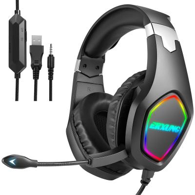 China Wholesale Best Headband Price 7.1 Earphone Earbuds With Microphone For Computer Customize Logo And Color RGB Light Gaming Headsets for sale