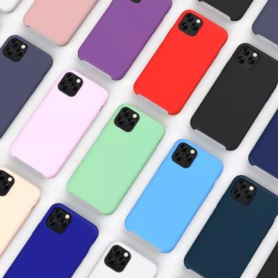 China 100% New Arrivals 2021 New Arrivals Eco-friendly Microfiber Silicone Luxury Rubber Liquid Phone Cases With Logo Or No Logo For iphone 12 Case for sale