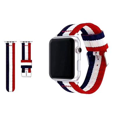 China 38mm 42mm 40mm Canvas Sports Strap Adjustable Nylon 42mm Breathable Watch Band For Watch 44mm/41mm/45mm/38mm iWatch Series 7/6/SE/5/4/3/2 Strap from Apple for sale