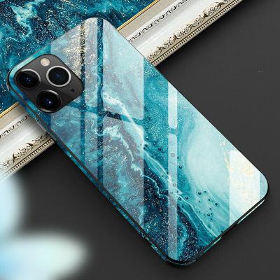 China Tempered Glass Marble Texture Cell Phone Fashion Eco-friendly Explosion-proof Cover For iPhone 12 Marble Pattern Case Phone Accessories for sale