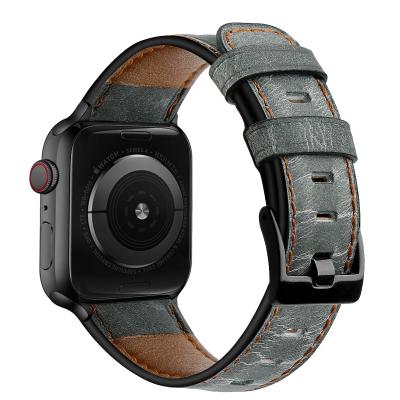 China Genuine Leather Vintage Buckle Genuine Leather Strap For Apple Watch Band For Apple Watch 4 42mm 44mm Apple Watch 5 38mm 40mm for sale