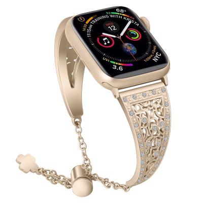 China New Design Charm Watch Stainless Steel Strap 40mm 44mm For Apple Watch Series 4 5 6 7 for sale