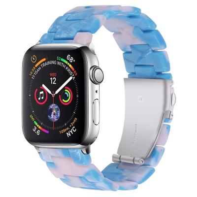 China Luxury Resin Fashion Brand Resin Wrist Watch Band For Apple Watch Series 6 5 4 Smart Watch Strap Bands for sale