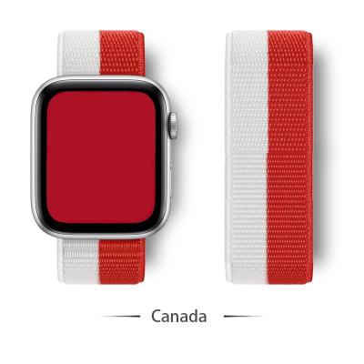 China Watch Band Flag New Arrival Buckle Strap Nylon Single Watch Band For Apple Watch 38mm 40mm 42mm 44mm for sale