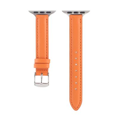 China Hot Selling Fashion Slim Watch Band 42mm 44 Millimeter Genuine Leather Watch Band Strap For Apple Watch Series 1 2 3 4 5 6 7 for sale