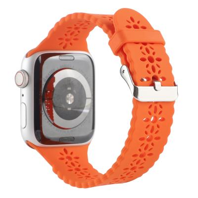 China Sports Silicone Hollow Breathable Band For Apple Watch 42mm 44mm 38mm 40mm For Apple Watch for sale