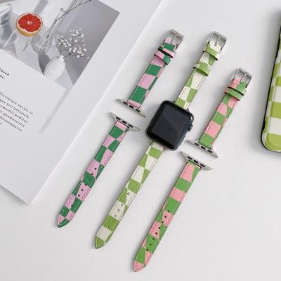 China Factory Price 42mm 44mm 45mm Simple Slim Controller Style High Quality Watch Strap For Apple Watch Band Leather for sale