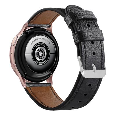 China 20mm 22mm Leather Strap Handmade Genuine Leather Watch Band For Samsung Galaxy Watch3 Gear Active2 Sports Gear S2 Gear Classic S3 Strap for sale