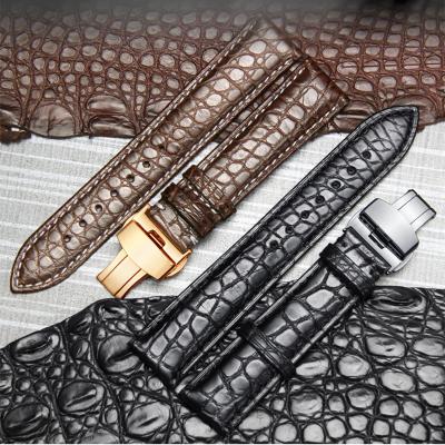 China Leather Strap 12 20mm 22mm 24mm Watch Band Soft 100% Real Alligator Crocodile Leather 13 14 15mm for sale