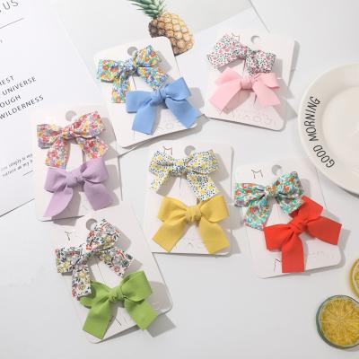 China Wholesale Delicacy Ribbon Hair Bows Hair Clips Hair Accessories For Babies Kids Hairbow for sale