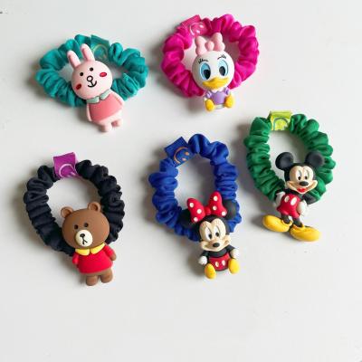 China One Hair Scrunchie 3D Designer Cartoon Elastic Band Mickey Minnie Scrunchie Girls Headdress Fashion Soft Hair Accessories for sale