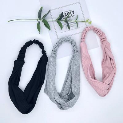 China Retro Color Candy Friendly Material European And American Cross Sports Headband Women Running Elastic Fitness Headband for sale