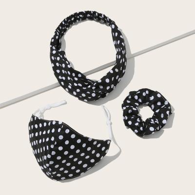 China Spring And Summer Trendy Dot Headband Sets Yoga Sports White Black Face Wash Headband For Women Girls for sale