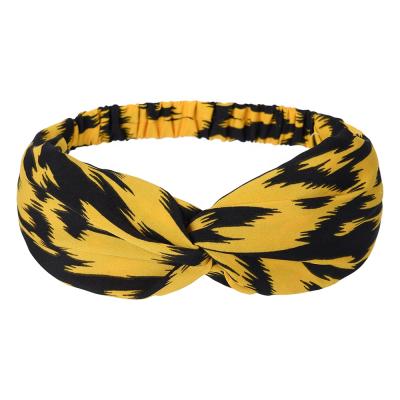 China Folora 2021 Fashionable Twisted Criss Cross Elastic Headbands Fabric Hair Bands For Women Girls for sale