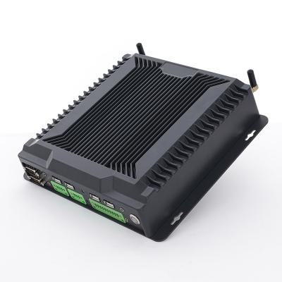 China High quality GPIO RS232/422/485 WiFi Win10 iot Linux 6 LAN x86 LAN pure aluminum fanless mini PC for sale