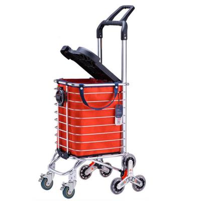 China 2019 Manufacture Wholesale Supermarket Equipment Collapsible Climbing Stair Trolley Shopping Cart for sale