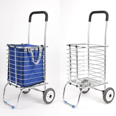 China 35L Metal German Wholesale Supermarket Collapsible Folding Shopping Trolley for sale