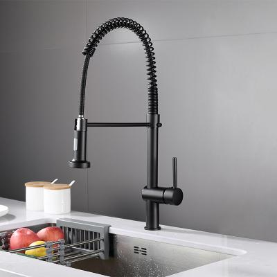 China Pull Down Spray Single Lever Rotating Zinc Alloy Pull Down Universal Kitchen Sink Faucet Faucet With Pull Down Sprayer for sale