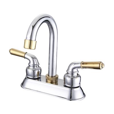 China Electric Faucets Hot Basin Faucet Double Cold Handles 4