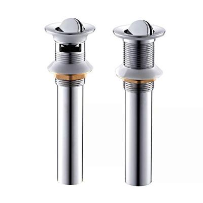 China Flip Type Washbasin Waste Drain Stopper Plug Stopper Bathroom Sink Noise Smell Proof Silver Drain Stopper With Overflow No Overflow for sale