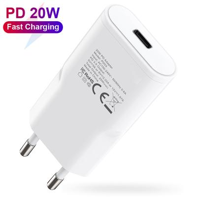 China Mobile Phone USB C 20W PD Quick Change For iPhone PD Fast Charger Adapter For iPhone 12 pro Max Mobile Charger for sale