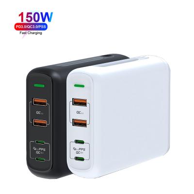 China LAPTOP GaN 150W PD QC 4.0 Quick Charger 3.0 With Dual Type C 100W PPS USB C Power Fast Charging Adapter For MacBook Pro Mobile Phone for sale