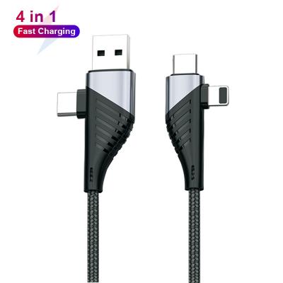 China Camera 4 in 1 5A USB C/A to IOS/C 1.2M Nylon Woven 480Mbps Transmission Rate Fast Charging Data Cable for sale