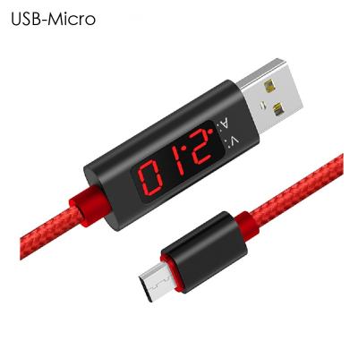 China Voltoage Display Current Indicator When Using High Quality Low Price Mobile Magnetic Data Cable And Charging Data Cable For iPhone And Android With LCD Digital Display Indicator for sale