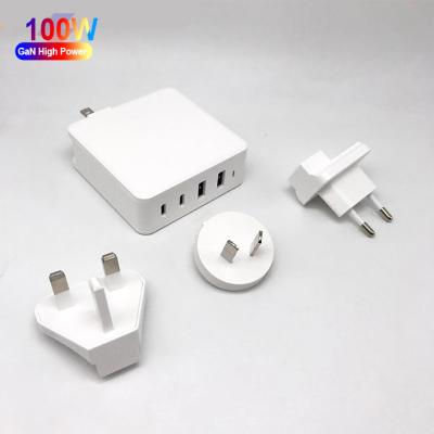 China 2021 New Products Multiport USB-A USB-C 90W 100W Palladium Type C Adapter Fast Fast GaN Charger For iPhone 12 MacBook Pro Mobile Phone for sale