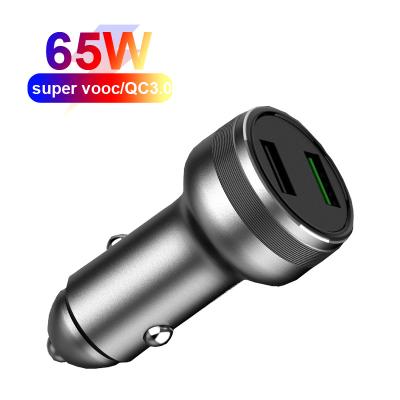 China Mobile Phone PPS PD 65W USB C Car Charger For VOOC Super Fast Charging QC3.0 QC4.0 Mobile Car Charger For OPPO Mini Size Smart Fast Charging for sale