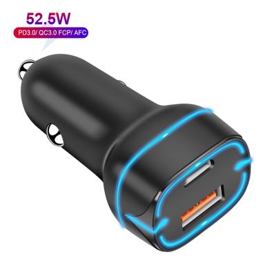 China USB USB C Instruments 2021 ABS+PC 94V0 Rapid Car Charger Palladium QC3.0 Type C Plug Universal Current 52.5W Technologies QC3.0 Plug for sale