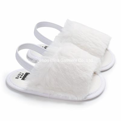 China 2021 Newborn Infant Casual Walking Shoes Toddler Fur Imitation Girls Summer Sandal for sale