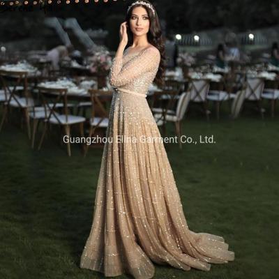 China 2021 Hot Selling Sequined Sex Beading Ball Dress Luxury Mermaid Evening Party Frock Bridesmaid Gowns Plus Size for sale