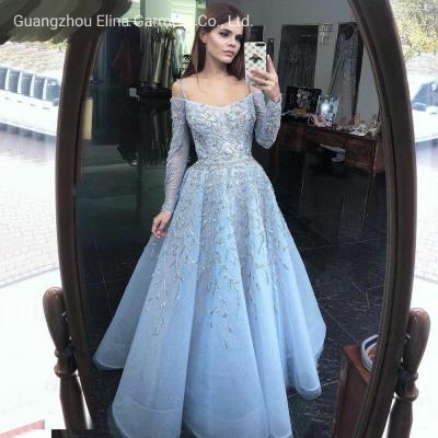 China 2021 New Arrival Sequined Sex Beading Ball Dress Luxury off-The-Shoulder Evening Party Frock Bridesmaid Gowns Plus Size for sale