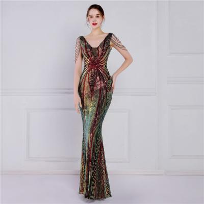 China Party Gown Prom Dress Sequin Slim Sheath Women Sexy Skinny Wedding Dress Party Gown Prom Dress 7 Colors for sale