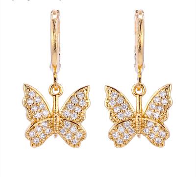 China 2021 New Earring Copper Platinum Plating Gold Plating Butterfly Design for sale