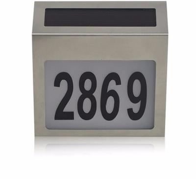 China Quality Solar Number Light Address Sign Doorplate Lighting Outdoor Wall for sale