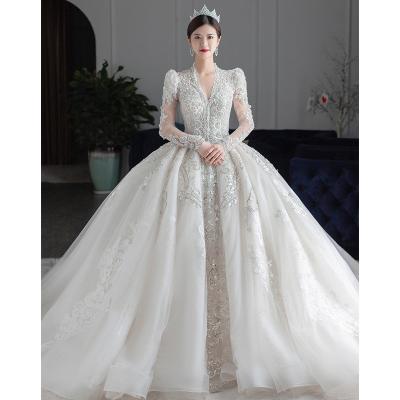 China Customized OEM High Quality Wedding Dress Bridal Dress Lace Hand-Made Dress for sale