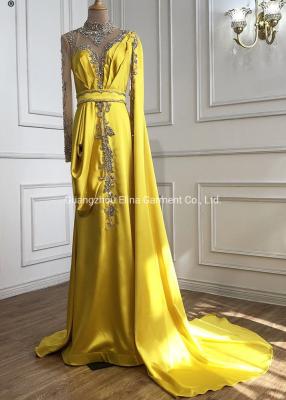 China 2021 New Western Hot Selling Sequined Sex Beading Ball Dress Satin Evening Party Frock Bridesmaid Gowns Plus Size for sale