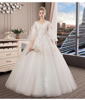 China Western Strapless Hot Selling Bridal Dress Lace Wedding Dress Bride Gowns Trailing Vestido De Noiva New for sale