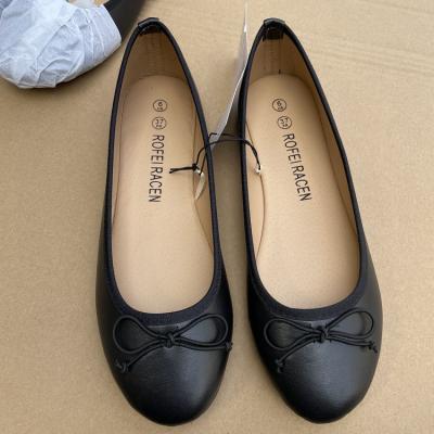 China Flat Shoes Women Shoes Good Quality Casual Shoes Footwear Leather Shoes Soft Black Shoes for sale