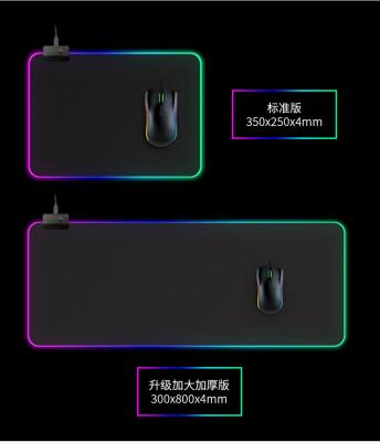 China Custom Different Size PASSIONATE Different Shape Rubber Leather Lighting OEM Silicone RGB 3D Rubber Gaming Mouse Pad Large for sale